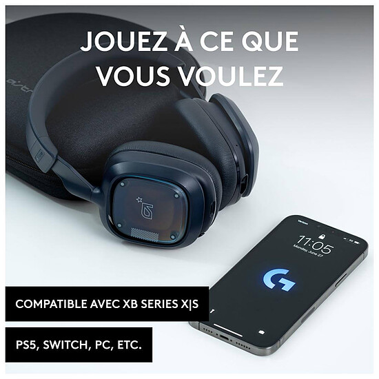 Casque micro Logitech G Astro A30 (PC/PlayStation/Mobiles) - Bleu Marine - Autre vue