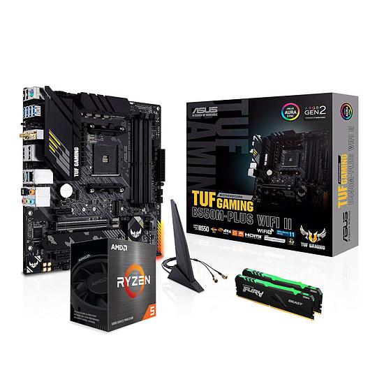 Kit upgrade PC AMD Ryzen 5 5500 - Asus B550 - RAM 16Go 3200MHz