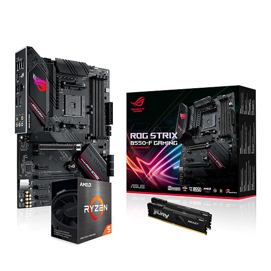 Kit upgrade PC AMD Ryzen 5 5600X - Asus B550 - RAM 16 Go 3200 MHz  