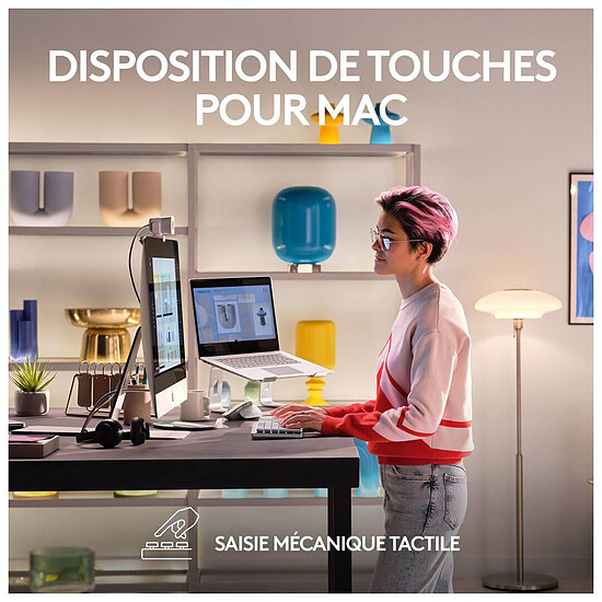 Clavier PC Logitech MX Mechanical Mini for Mac - Gris Pâle - Autre vue