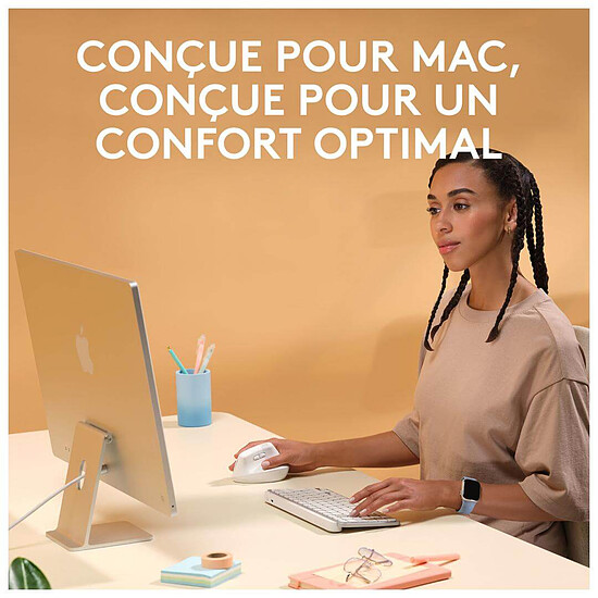 Souris PC Logitech Lift for Mac - Blanc - Autre vue