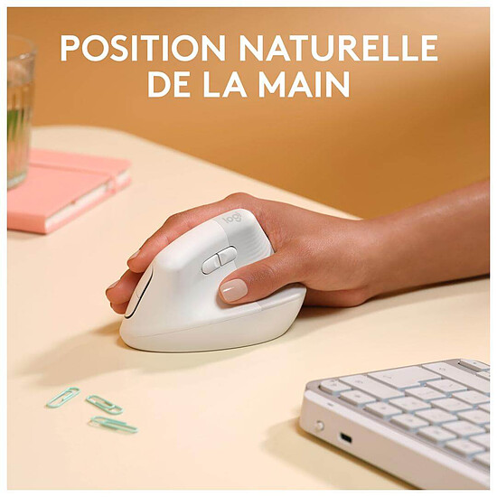 Souris PC Logitech Lift for Mac - Blanc - Autre vue