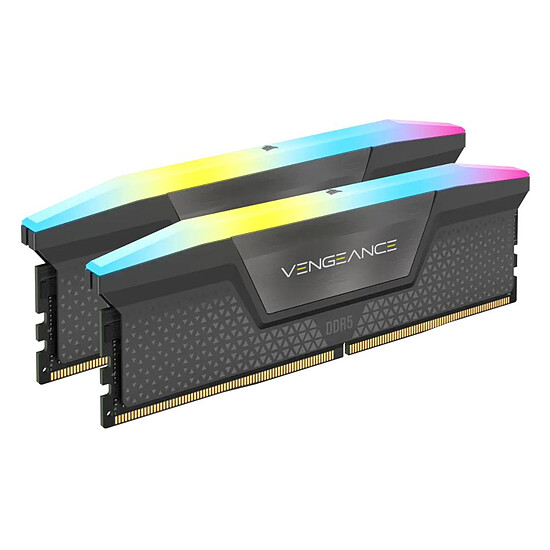Mémoire RAM Corsair Vengeance RGB Black - 2 x 16 Go (32 Go) - DDR5 6000 MHz - CL30 - Ryzen Edition - Autre vue