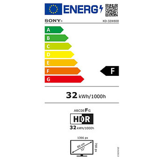 TV Sony KD32W800P1 - TV HD - 80 cm - Autre vue