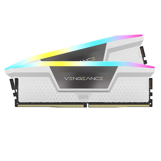 Mémoire Corsair Vengeance RGB White - 2 x 32 Go (64 Go) - DDR5 5200 MHz - CL40