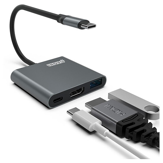Adaptateur USB INOVU Adaptateur USB-C vers HDMI et 2x USB - Autre vue