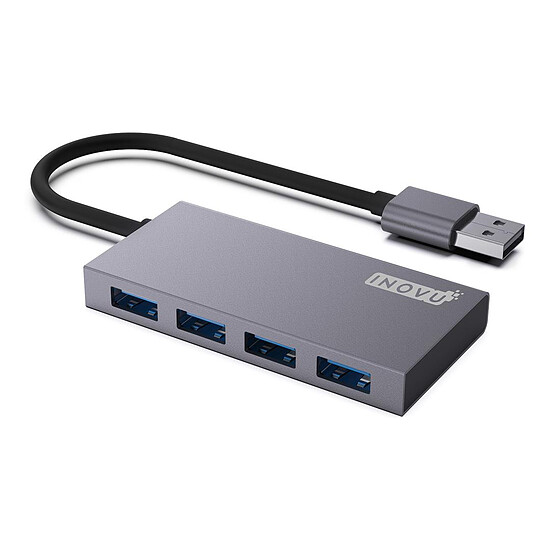 Hub USB INOVU Hub USB-A/C 3.0 vers 4x USB-A 3.0 (avec alimentation externe) - Autre vue