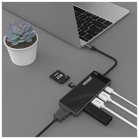 Station d'accueil PC portable INOVU Station d'accueil USB-C 6 en 1 (HDMI/USB/SD) - Autre vue