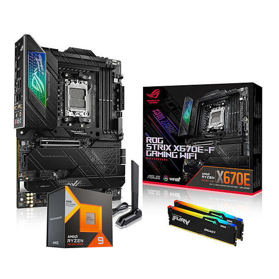 Kit upgrade PC AMD Ryzen 9 7900X3D - Asus X670E - RAM 32 Go 5200 MHz