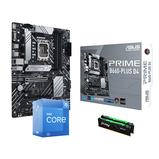 Kit upgrade PC Intel Core i5 12400F - Asus B660 - RAM 16 Go DDR4 