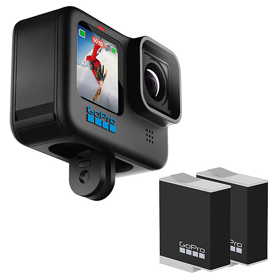 Caméra sport GoPro HERO10 Black + Pack Enduro 2 Batteries