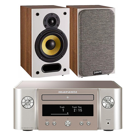 Mini-chaine Marantz Melody X M-CR612 Argent/Or + Davis Acoustics Ariane 1 Noyer - Autre vue