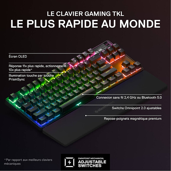 Clavier PC SteelSeries Apex Pro TKL Wireless 2023 - SteelSeries OmniPoint 2.0 - Autre vue