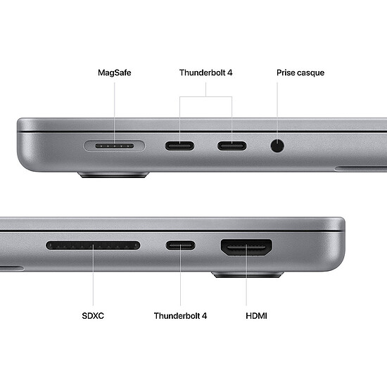 MacBook reconditionné Apple MacBook Pro M2 Pro 14" Gris sidéral 16Go/1To (MPHF3FN/A) · Reconditionné - Autre vue