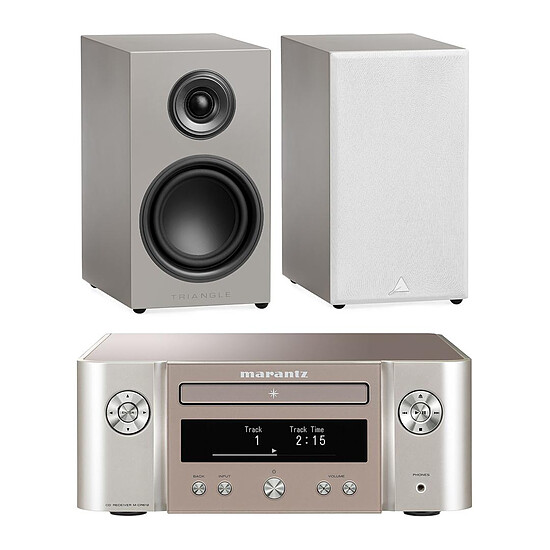 Mini-chaine Marantz Melody X M-CR612 Argent/Or + Triangle Elara LN01 Gris Lin