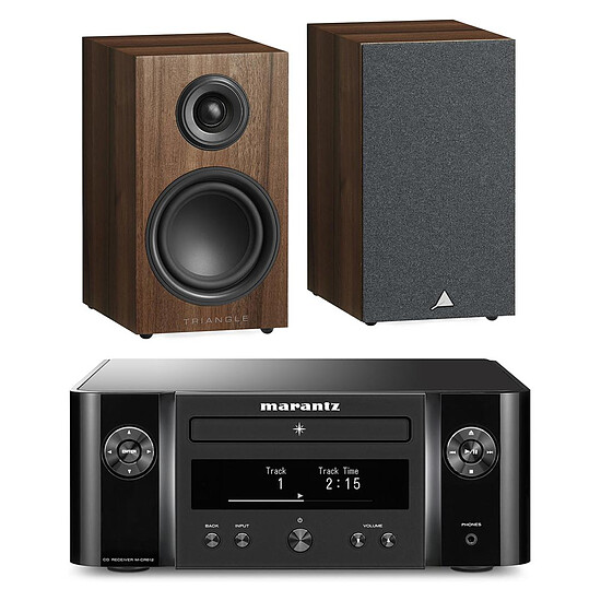Mini-chaine Marantz Melody X M-CR612 Noir + Triangle Elara LN01 Châtaignier - Autre vue