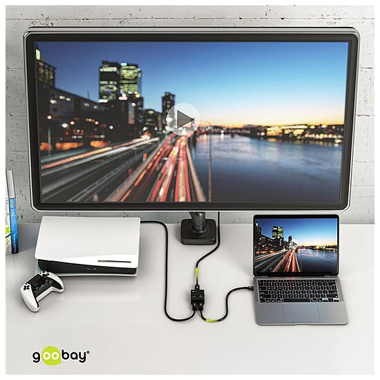 Switch HDMI Goobay Switch HDMI manuel 2 vers 1 - Autre vue