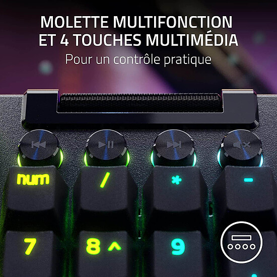 Clavier PC Razer BlackWidow V4 Pro - Razer Yellow - Autre vue