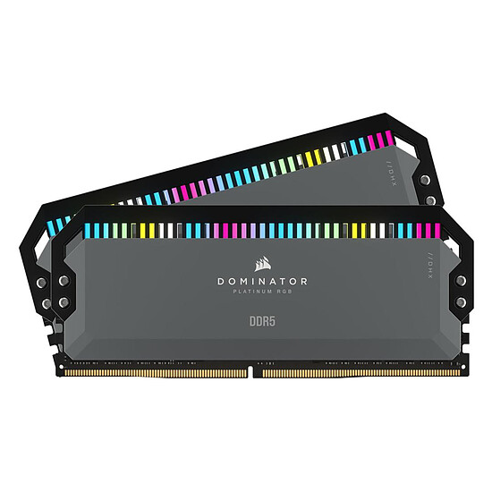 Mémoire RAM Corsair Dominator Platinum RGB Black - 2 x 16 Go (32 Go) - DDR5 6000 MHz - CL30 - Ryzen Edition