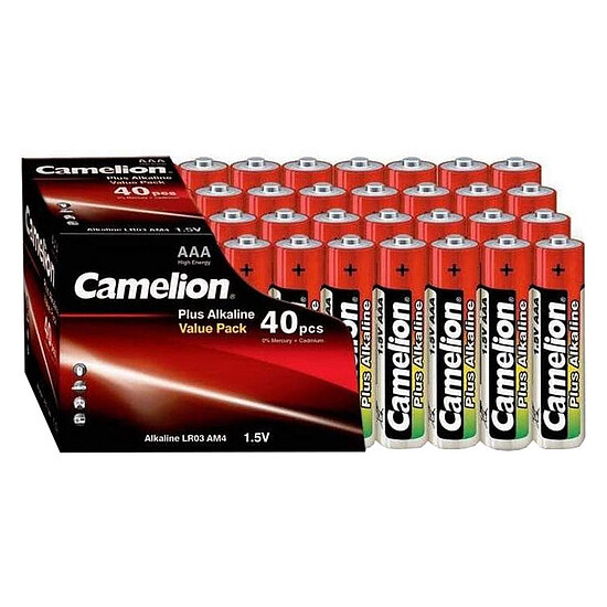 Pile et chargeur Camelion Alcalines Plus AAA (par 40)