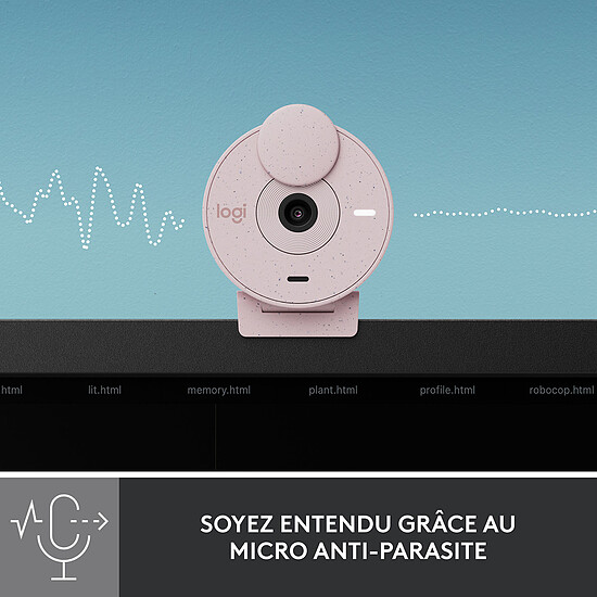 Webcam Logitech Brio 300 - Rose - Autre vue