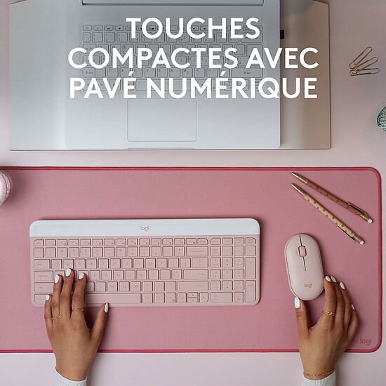 Clavier souris bureautique Logitech MK470 - Rose - Autre vue