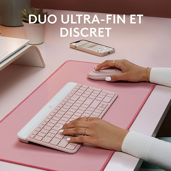 Clavier souris bureautique Logitech MK470 - Rose - Autre vue