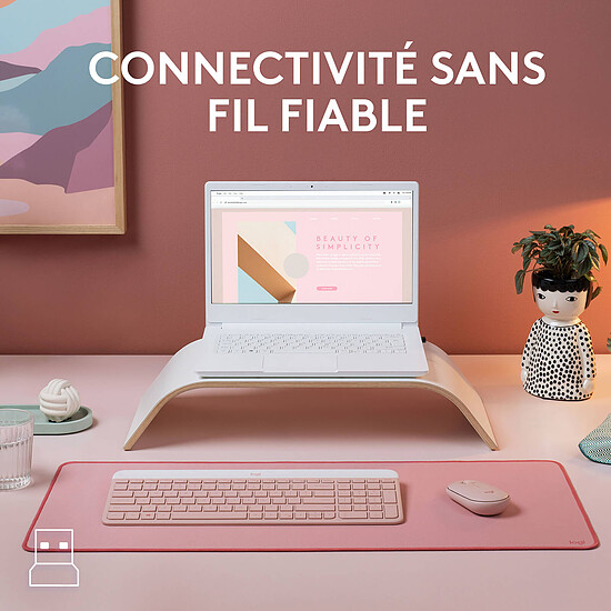 Clavier souris bureautique Logitech MK470 - Rose - Autre vue