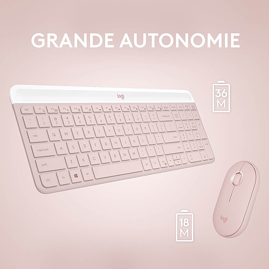 Clavier souris bureautique Logitech MK470 - Rose - Autre vue