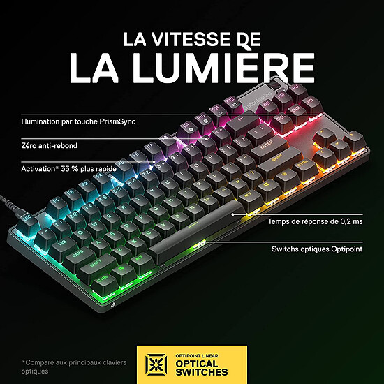 Clavier PC SteelSeries Apex 9 TKL - SteelSeries OptiPoint - Autre vue