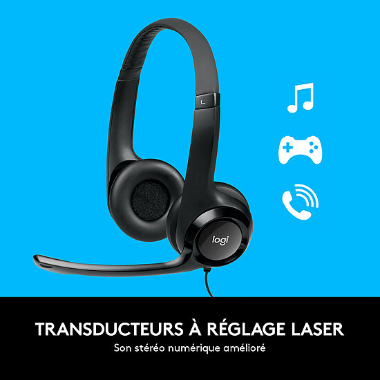 Casque micro Logitech USB Headset H390 - Noir - Autre vue