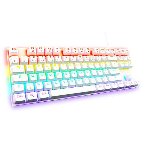 Clavier PC The G-Lab Keyz Mercury TKL - Blanc - Outemu Red - Autre vue