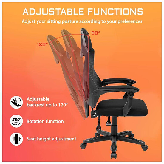 Fauteuil gamer The G-Lab K-Seat Rhodium Atom - Noir - Autre vue