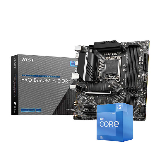 Kit upgrade PC Intel Core i5-12400F + MSI PRO B660M-A DDR4 