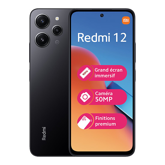 Smartphone Xiaomi Redmi 12 (Noir) - 128 Go