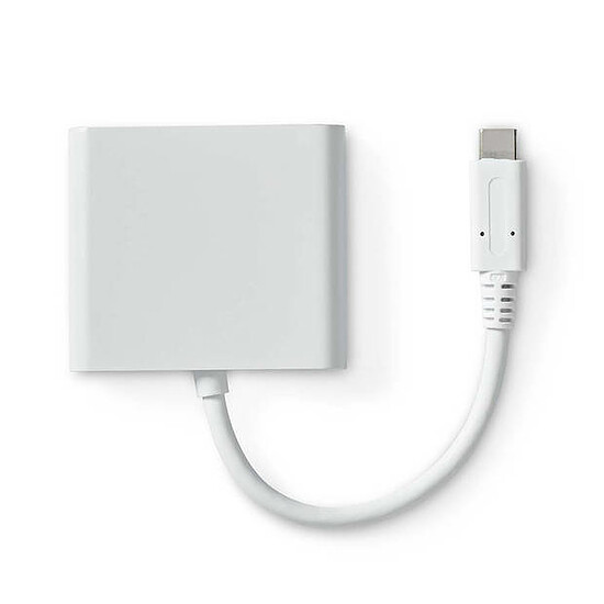 Adaptateur USB Nedis Hub USB-C - Blanc - 10 cm - Autre vue