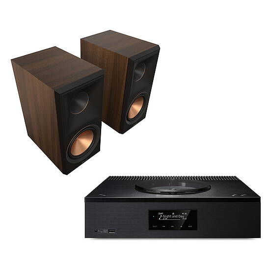 Mini-chaine Technics SA-C600 Noir + Klipsch RP-600M II Noyer - Autre vue