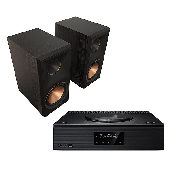 Mini-chaine Technics SA-C600 Noir + Klipsch RP-600M II Ebène - Autre vue