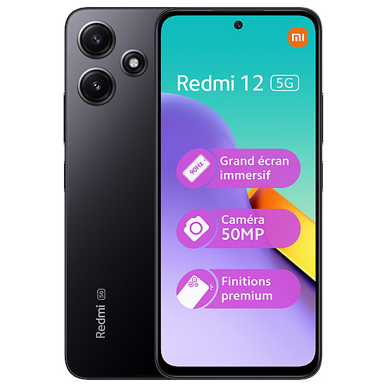 Smartphone Xiaomi Redmi 12 5G (Noir) - 128 Go
