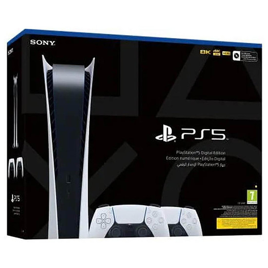 Console PS5 Sony PlayStation 5 Digital Edition + 2ème Manette DualSense