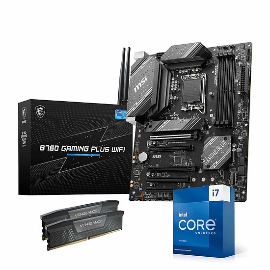Kit upgrade PC Intel Core i7 13700KF - MSI B760 GAMING PLUS WIFI - RAM 32 Go