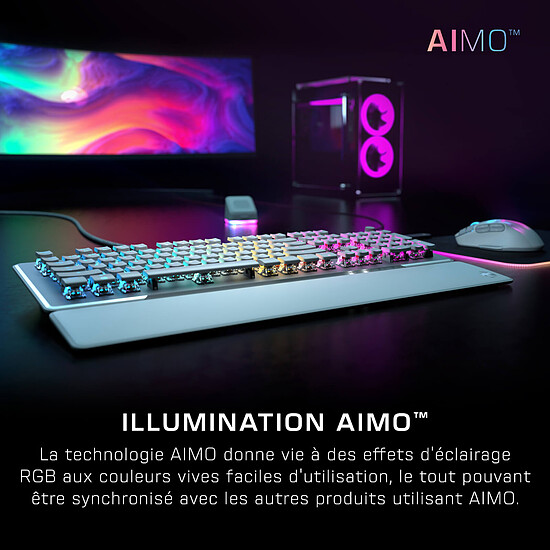 Clavier PC Roccat Vulcan II Linear - Roccat Titan II Red - Blanc - Autre vue