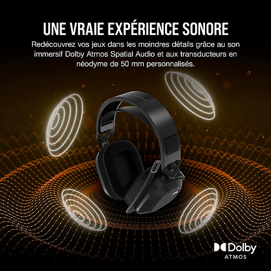 Casque micro Corsair HS80 Max Wireless - Noir - Autre vue