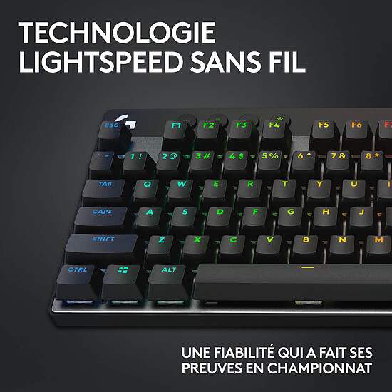 Clavier PC Logitech G Pro X TKL Lightspeed - GX Brown - Noir - Autre vue