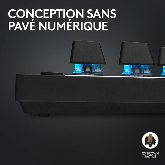 Clavier PC Logitech G Pro X TKL Lightspeed - GX Brown - Noir - Autre vue