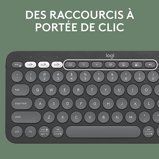 Clavier PC Logitech Pebble Keys 2 K380s - Graphite - Autre vue
