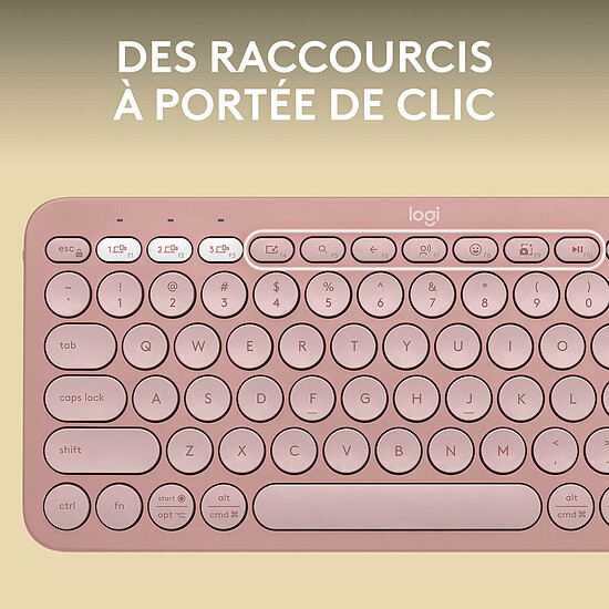 Clavier PC Logitech Pebble Keys 2 K380s - Rose - Autre vue