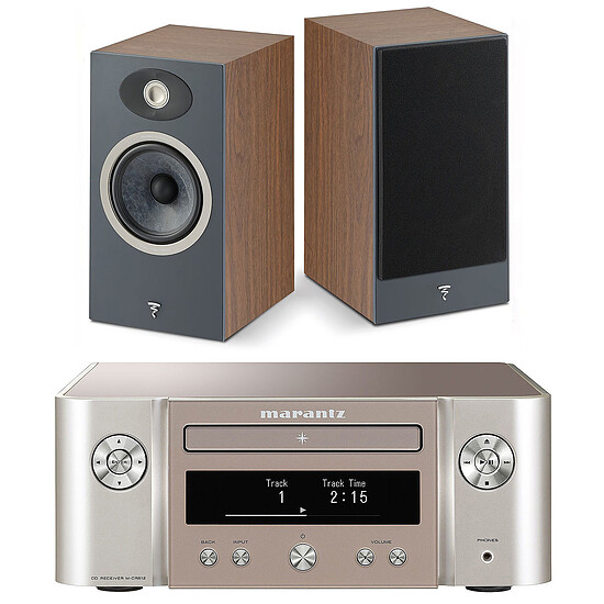 Mini-chaine Marantz Melody X M-CR612 Argent/Or + Focal Theva N°1 Dark Wood - Autre vue