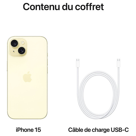 Smartphone reconditionné Apple iPhone 15 Jaune - 256 Go · Reconditionné - Autre vue