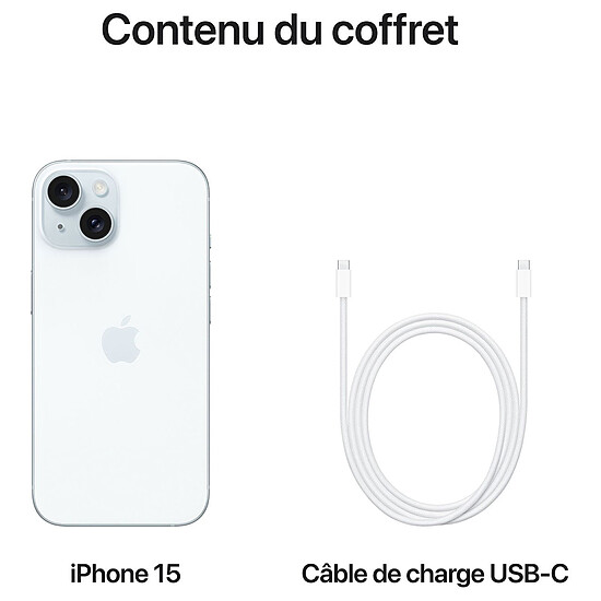 Smartphone reconditionné Apple iPhone 15 Bleu - 512 Go  · Reconditionné - Autre vue